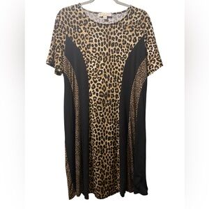 Michael Kors Animal Print Dress with Black Accents